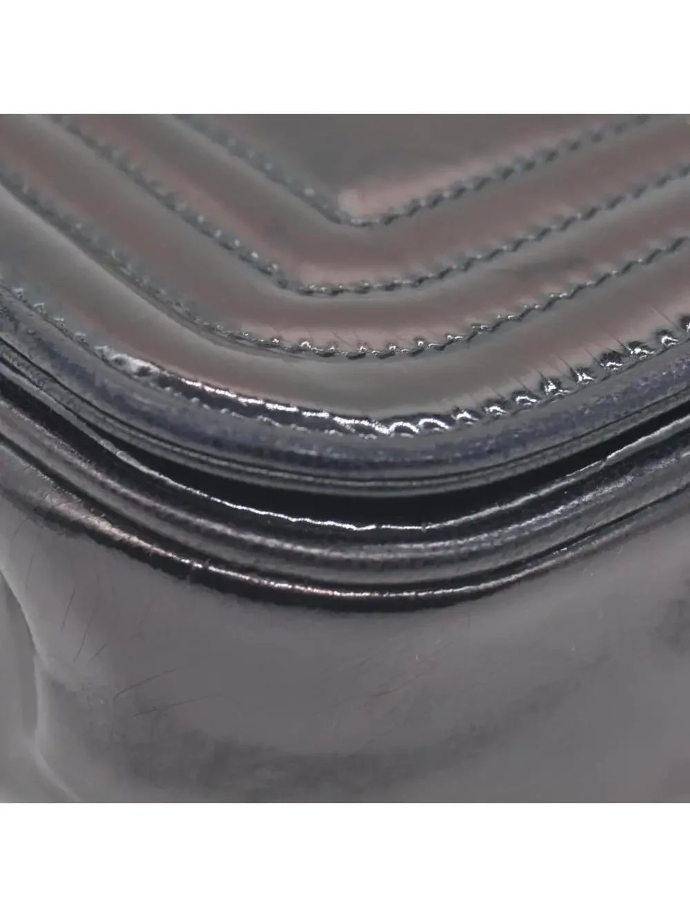 $3500 Chanel Patent Mini Flap Brown Chain Shoulder Bag